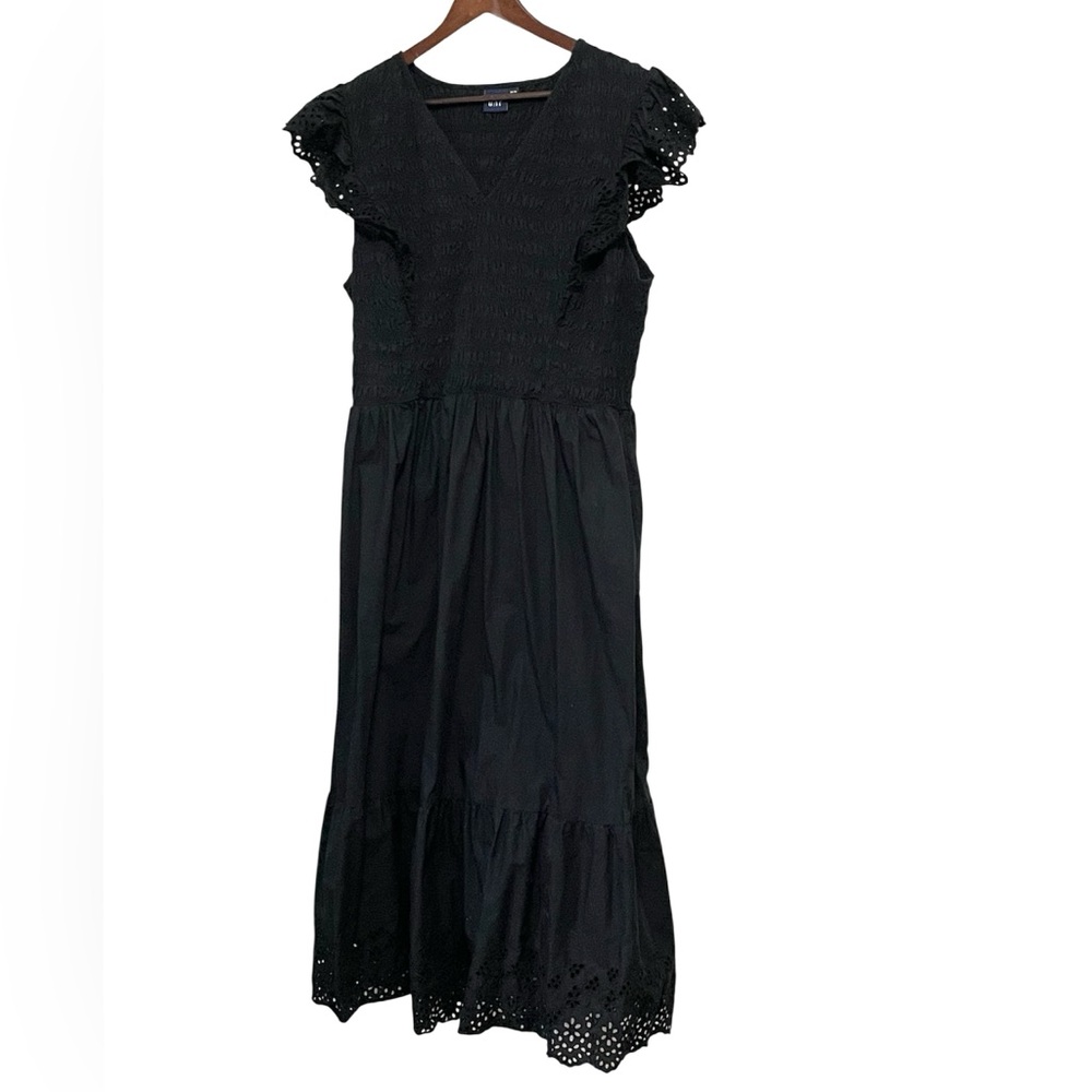 GAP Black Eyelet Midi Dress XXL
